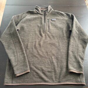 Mens Patagonia Brown Better Sweater 1/4 Zip Pullover Fleece Jacket Size XL